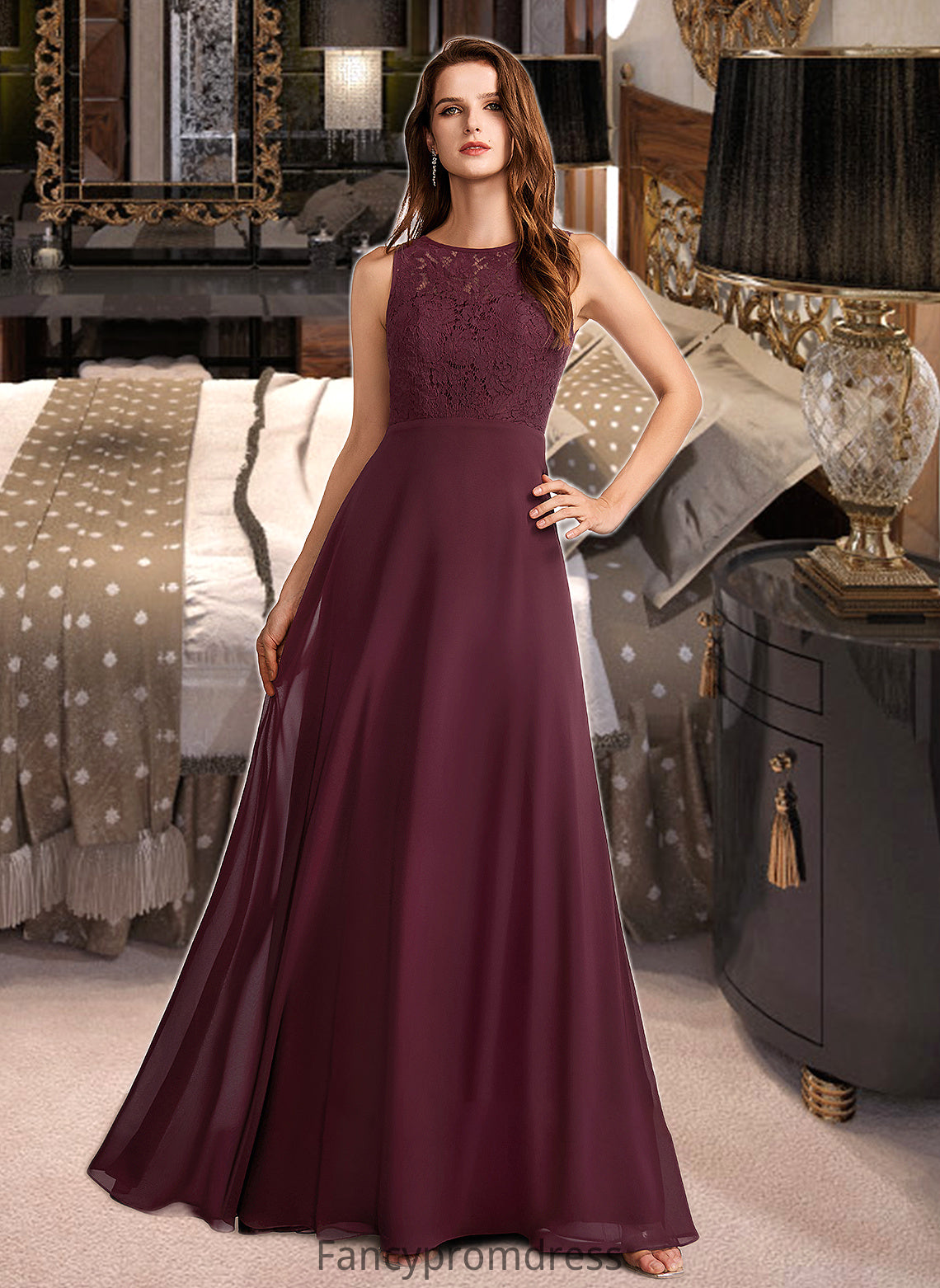 Francesca A-Line Floor-Length Bridesmaid Dress DRP0013118