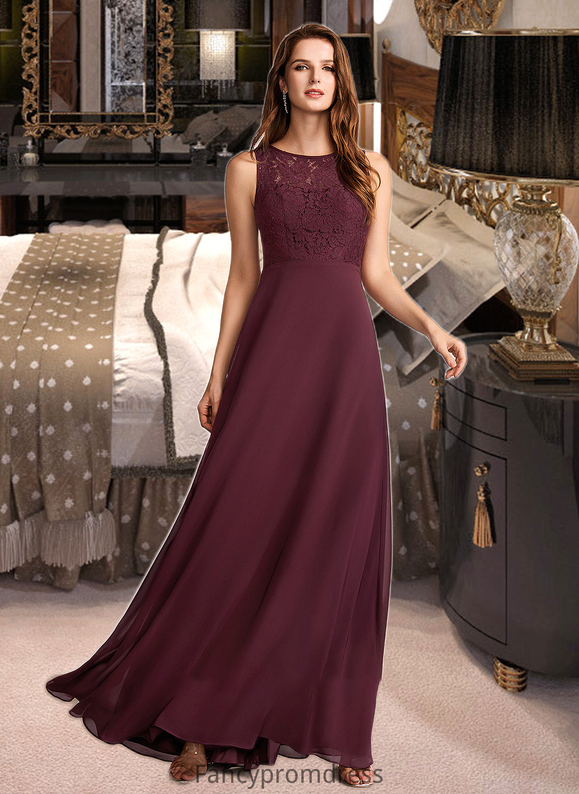 Francesca A-Line Floor-Length Bridesmaid Dress DRP0013118