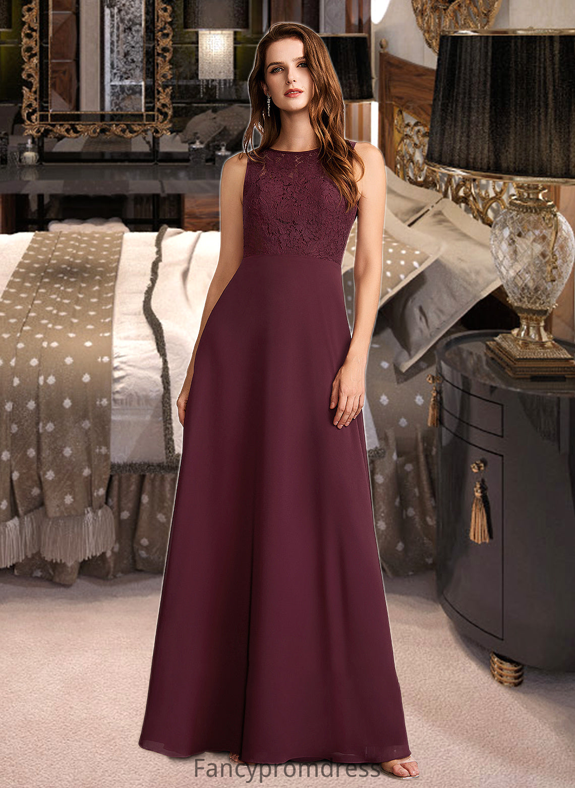 Francesca A-Line Floor-Length Bridesmaid Dress DRP0013118