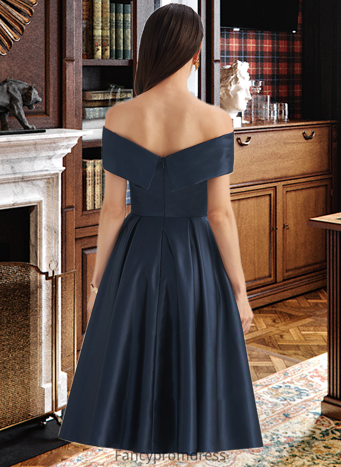 Jaelynn A-Line Off-the-Shoulder Knee-Length Bridesmaid Dress With Pockets DRP0013150