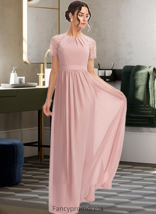 Nathalie A-Line Floor-Length Bridesmaid Dress With Lace DRP0013151