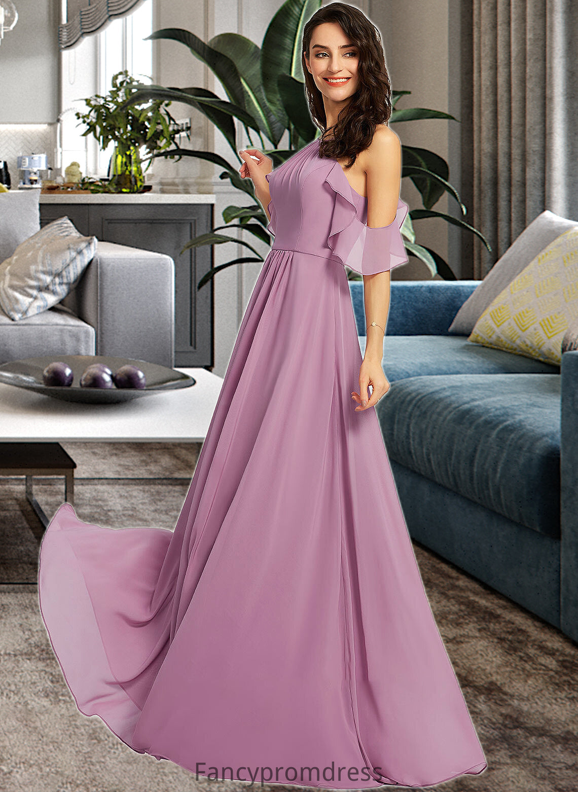 Delaney A-Line Scoop Neck Floor-Length Bridesmaid Dress With Pockets DRP0013287