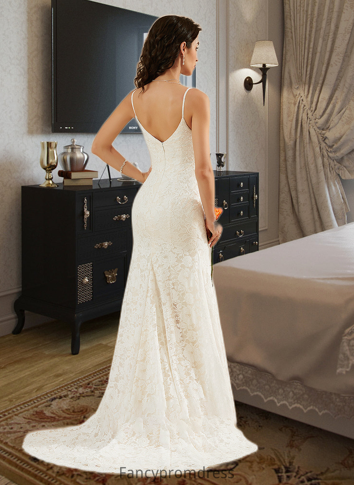 Jimena Trumpet/Mermaid V-neck Court Train Wedding Dress DRP0013725