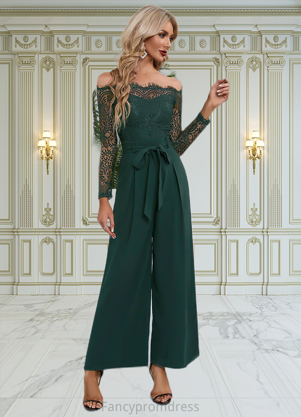 Janiyah Cold Shoulder Elegant Jumpsuit/Pantsuit Polyester Asymmetrical Maxi Dresses DRP0022319