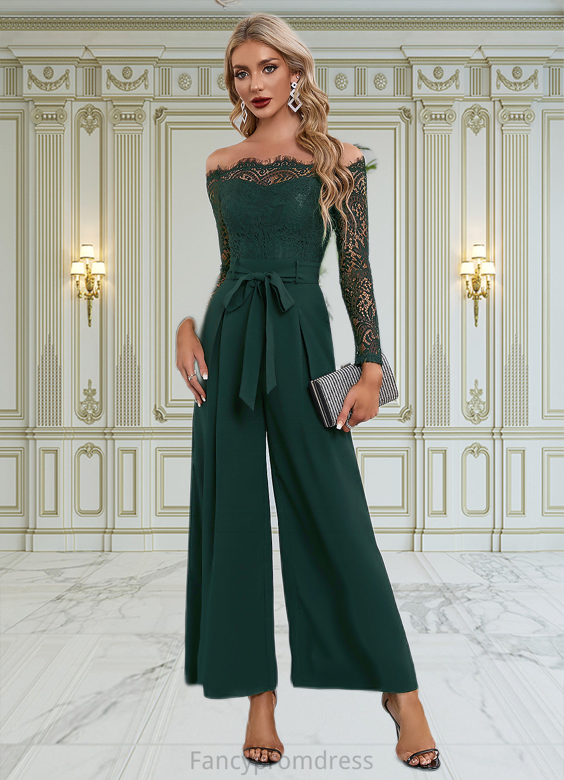 Janiyah Cold Shoulder Elegant Jumpsuit/Pantsuit Polyester Asymmetrical Maxi Dresses DRP0022319