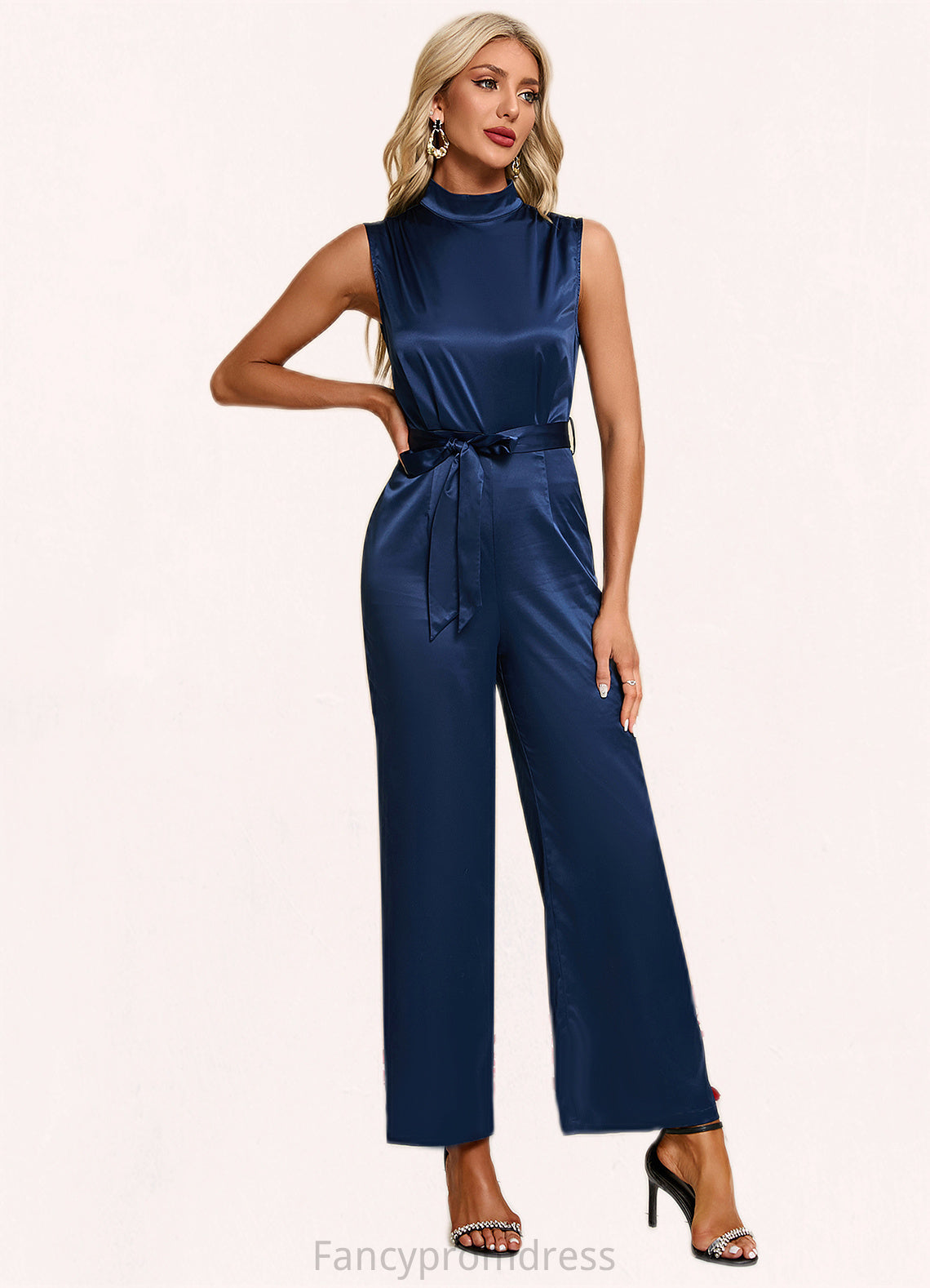 Itzel High Neck Elegant Jumpsuit/Pantsuit Satin Maxi Dresses DRP0022324