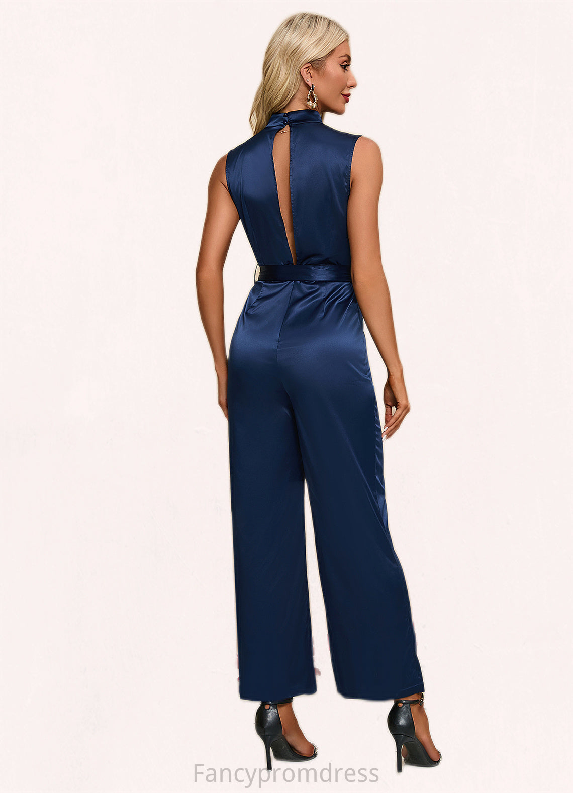 Itzel High Neck Elegant Jumpsuit/Pantsuit Satin Maxi Dresses DRP0022324