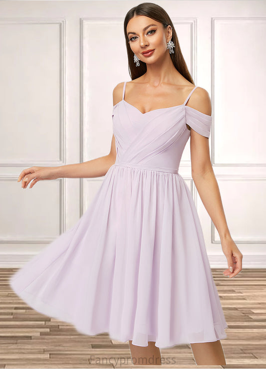 Elizabeth A-line V-Neck Knee-Length Chiffon Cocktail Dress With Pleated DRP0022367