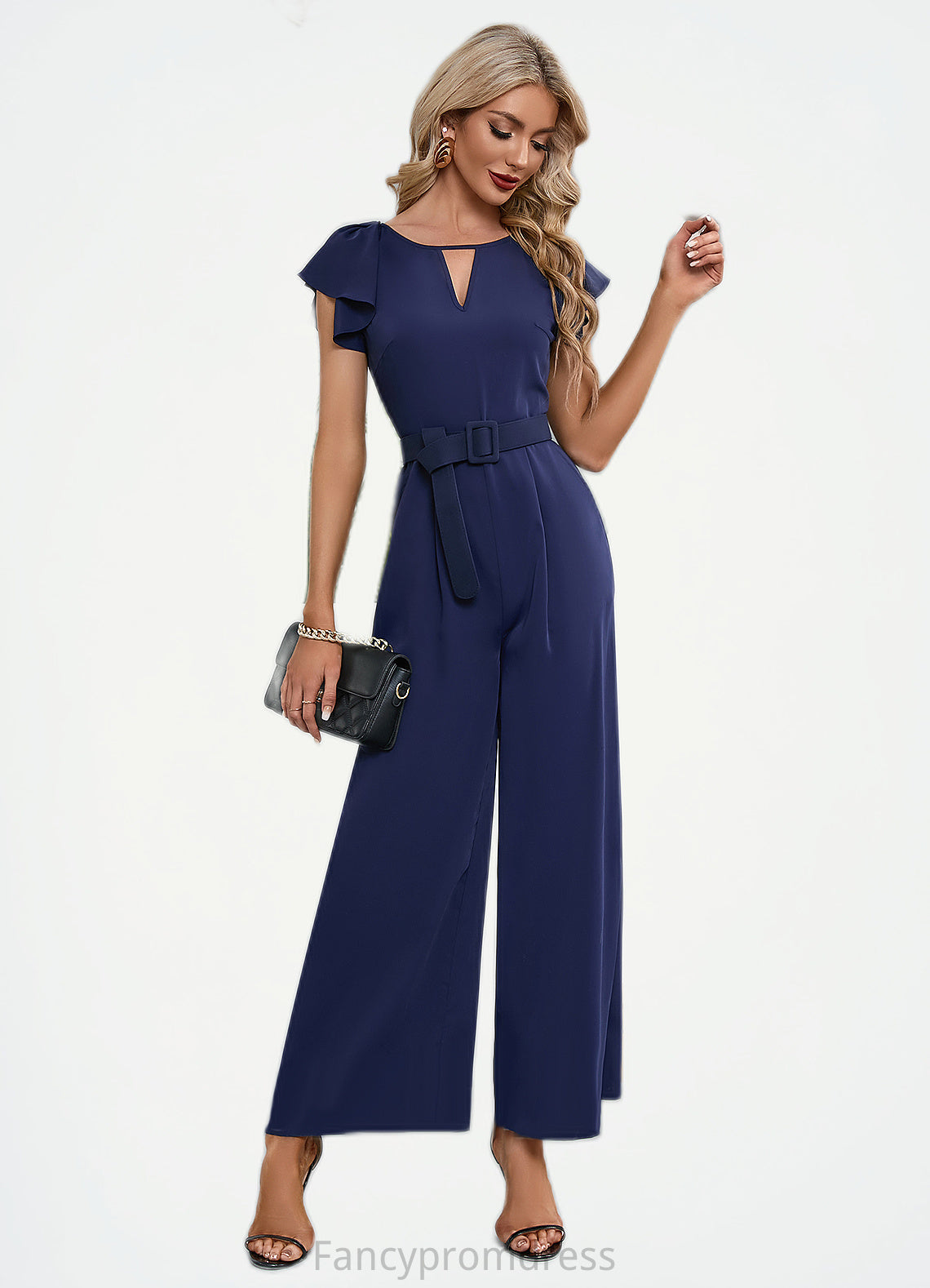 Valery Scoop Elegant Jumpsuit/Pantsuit Polyester Maxi Dresses DRP0022417