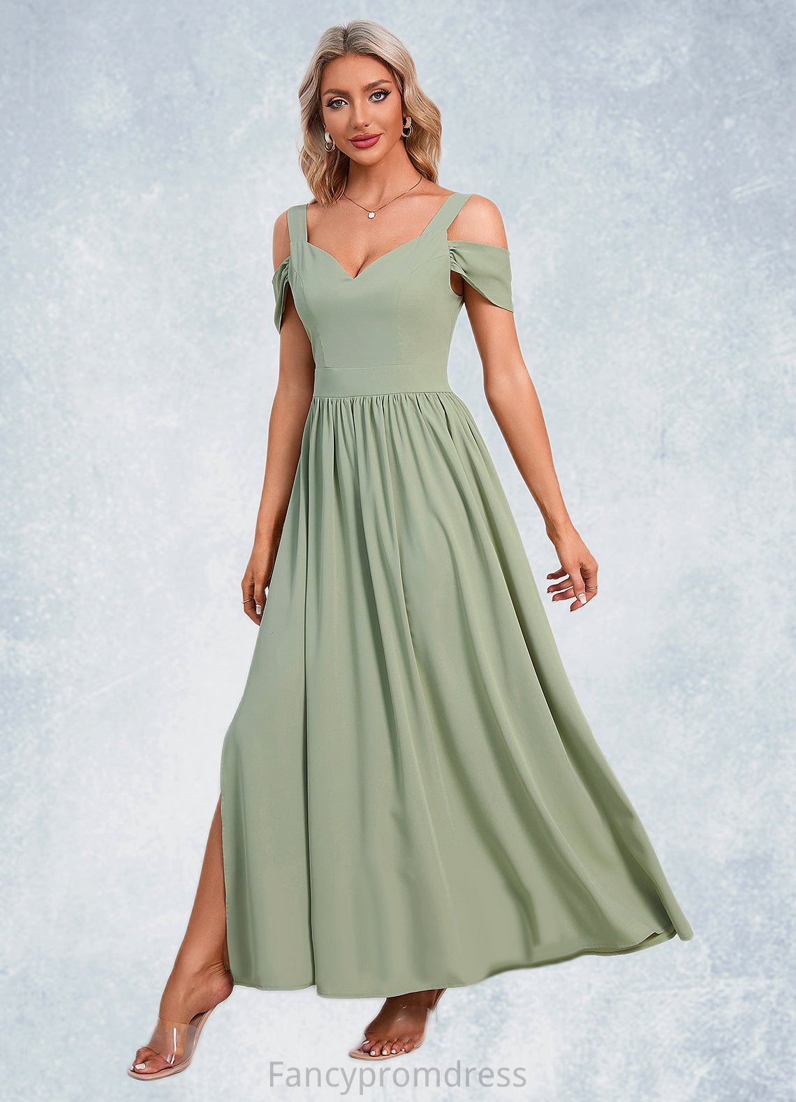 Rosie Ruffle Sweetheart Elegant A-line Polyester Maxi Dresses DRP0022426