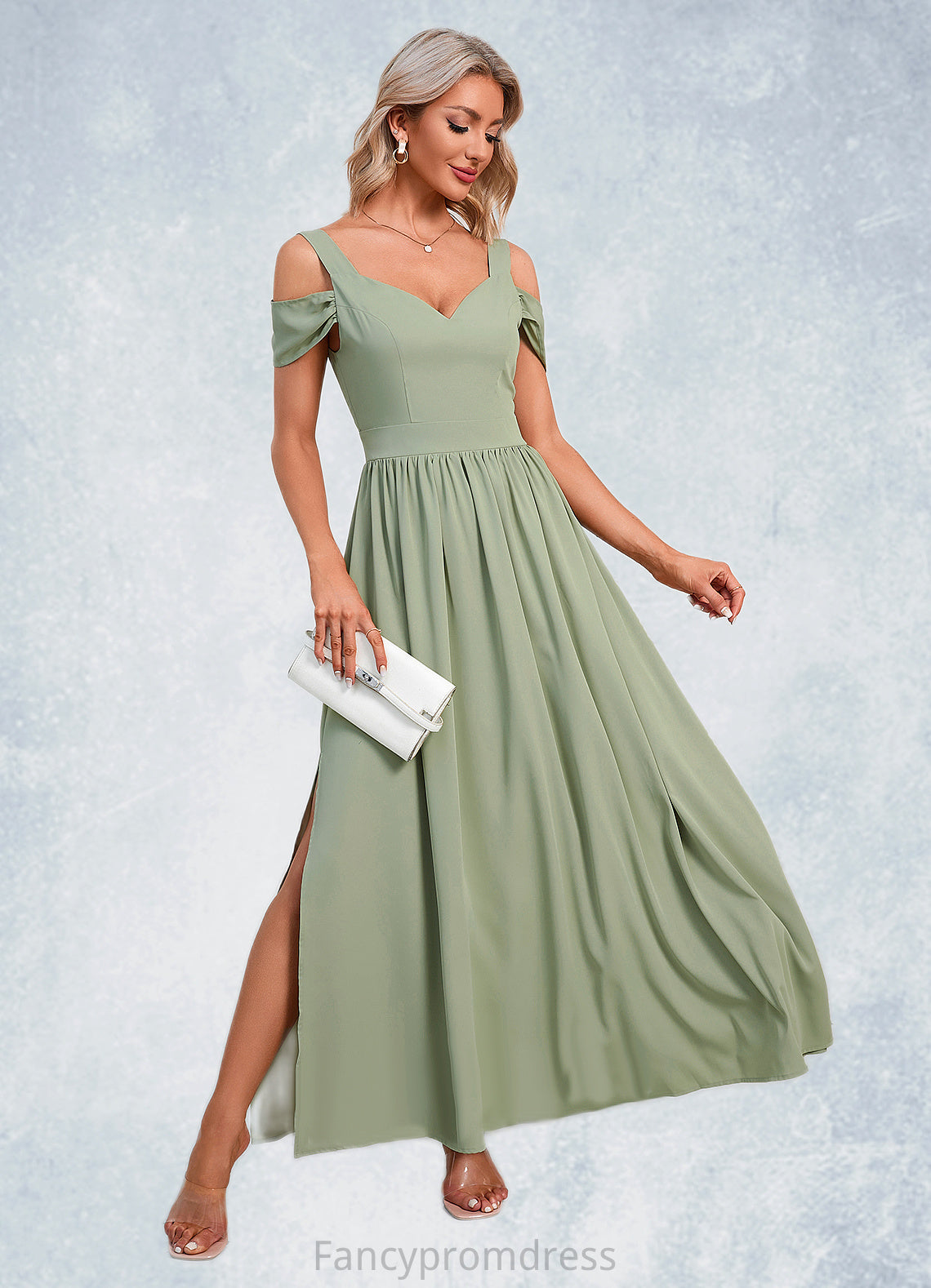 Rosie Ruffle Sweetheart Elegant A-line Polyester Maxi Dresses DRP0022426