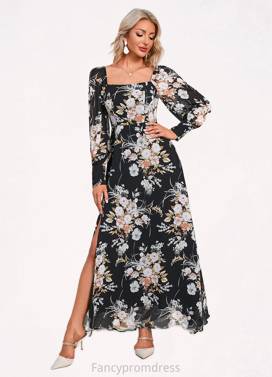 Juliana Floral Print Off the Shoulder Elegant A-line Chiffon Maxi Dresses DRP0022515