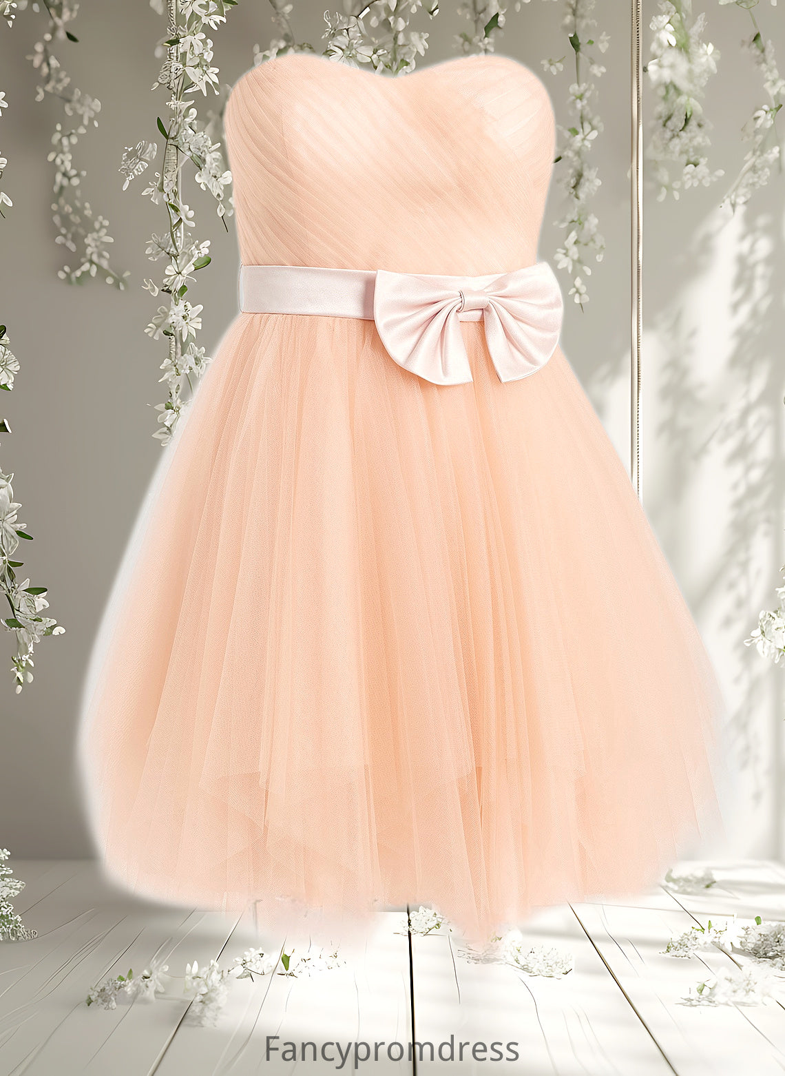 Hadassah Ball-Gown/Princess Sweetheart Short Tulle Homecoming Dress With Bow DRP0025719