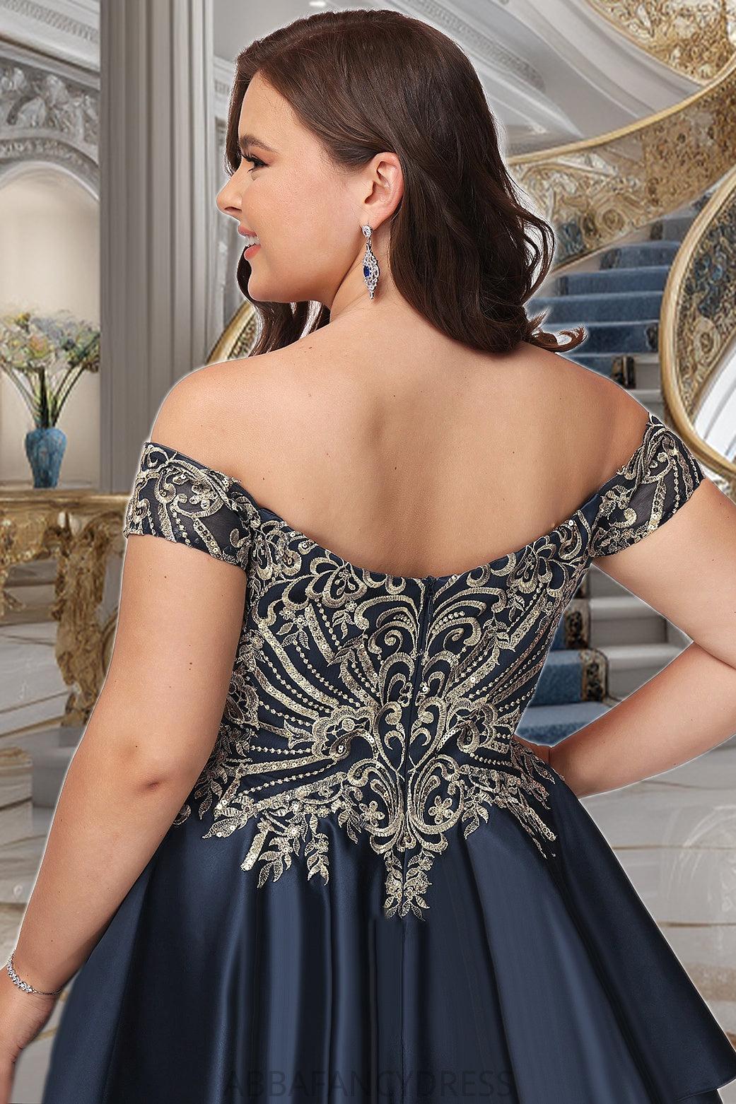 Ada A-line Off the Shoulder Short/Mini Satin Homecoming Dress DRP0020562