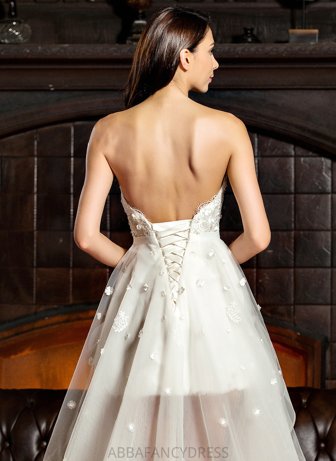 Wedding Dresses Denisse Tulle Sweetheart Asymmetrical Bow(s) With Wedding A-Line Beading Dress