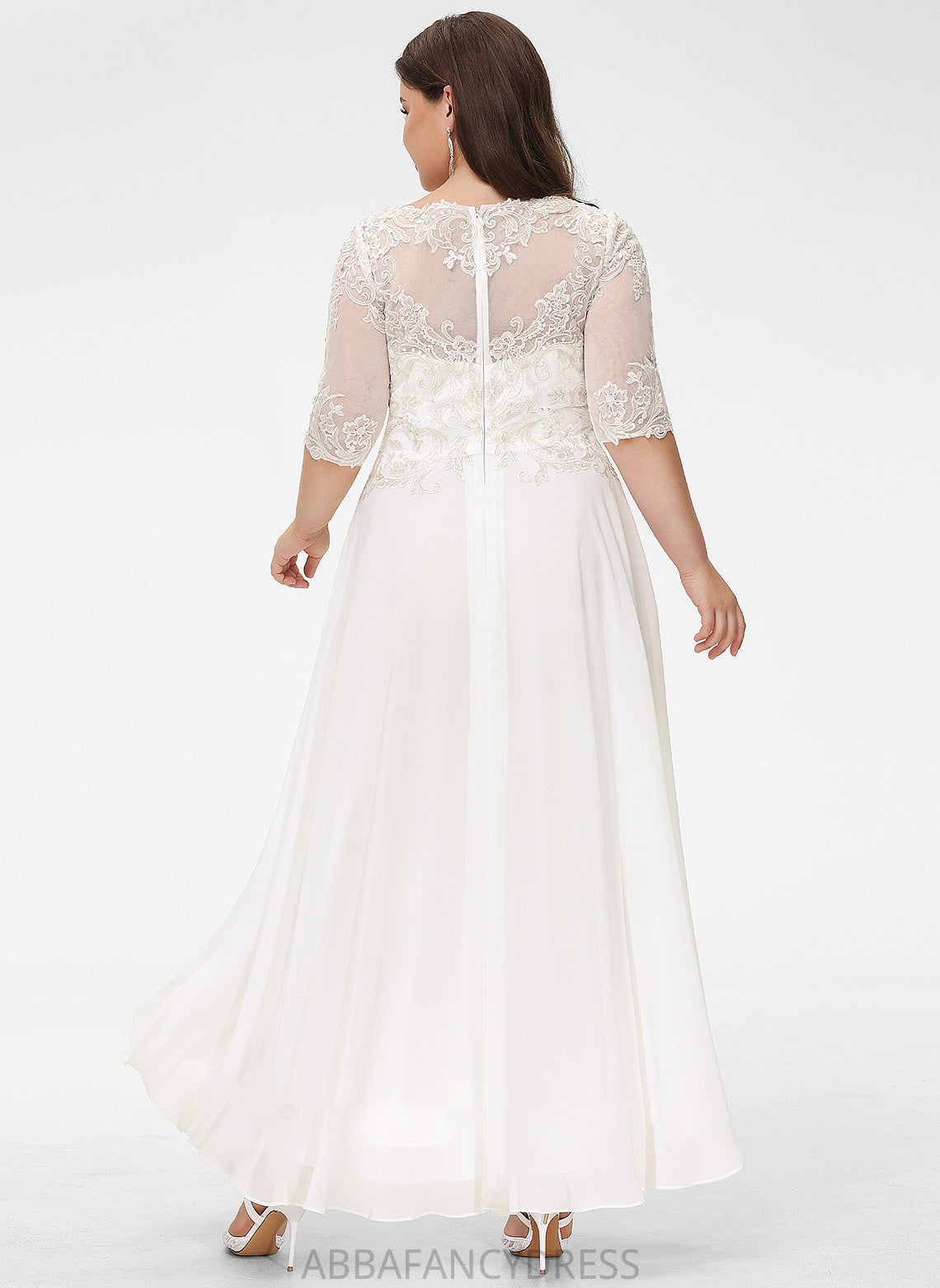 Sequins Chiffon With Wedding Dresses Asymmetrical A-Line Neck Wedding Scoop Marisa Dress Beading