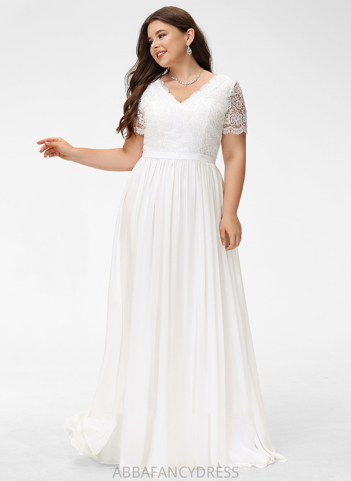 Wedding V-neck Alexandra Wedding Dresses Dress A-Line Lace Chiffon Floor-Length