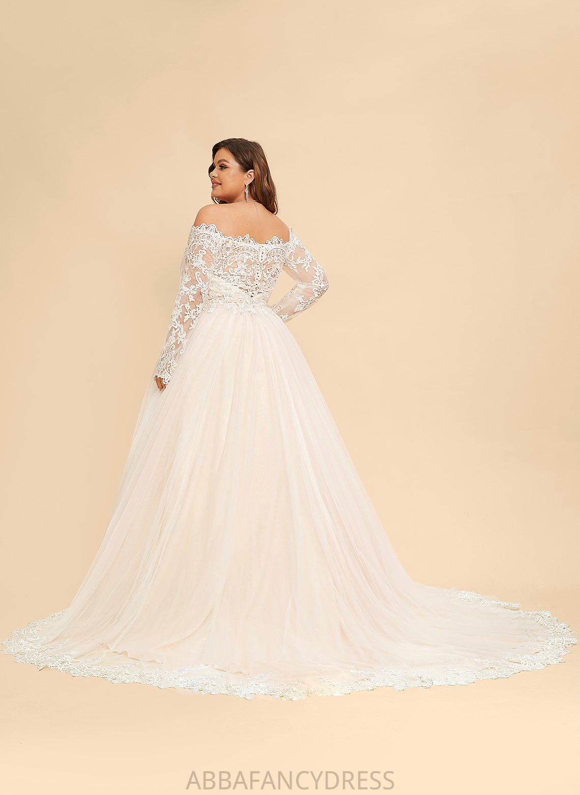 Wedding Dresses Dress Off-the-Shoulder Chapel Kaitlynn Tulle Lace Ball-Gown/Princess Wedding Train