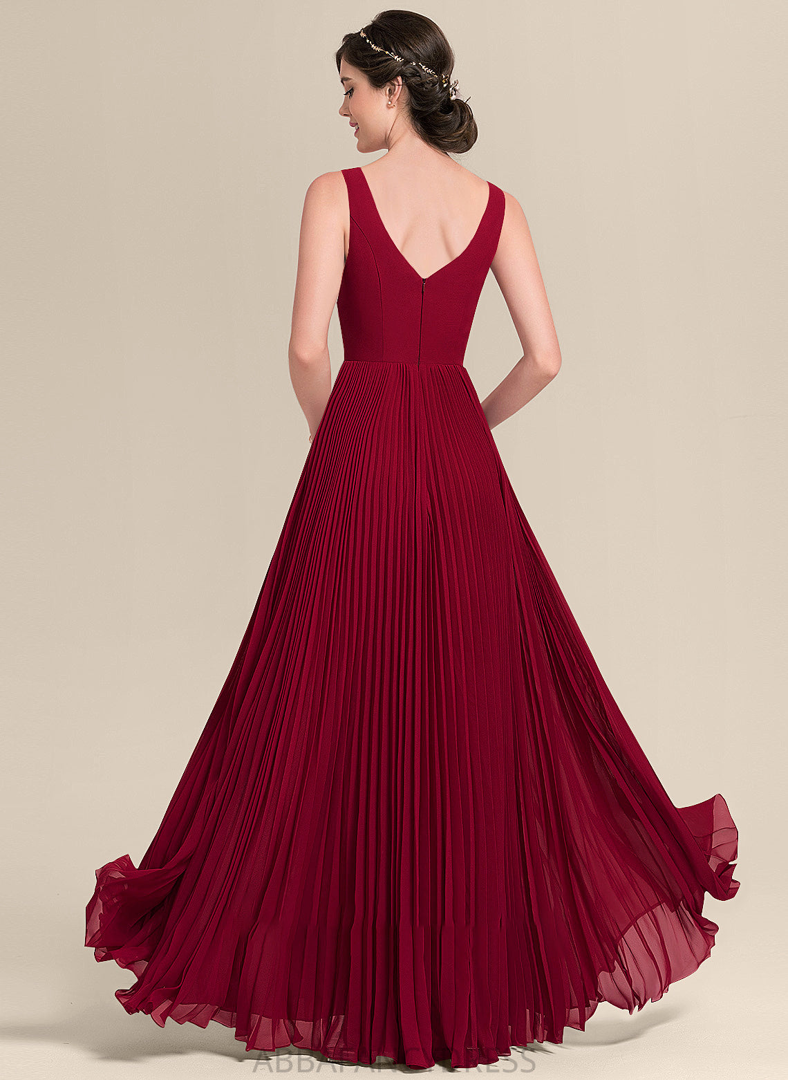 Fabric Silhouette Length A-Line Floor-Length SplitFront Embellishment Neckline Pleated V-neck Shiloh Sheath/Column