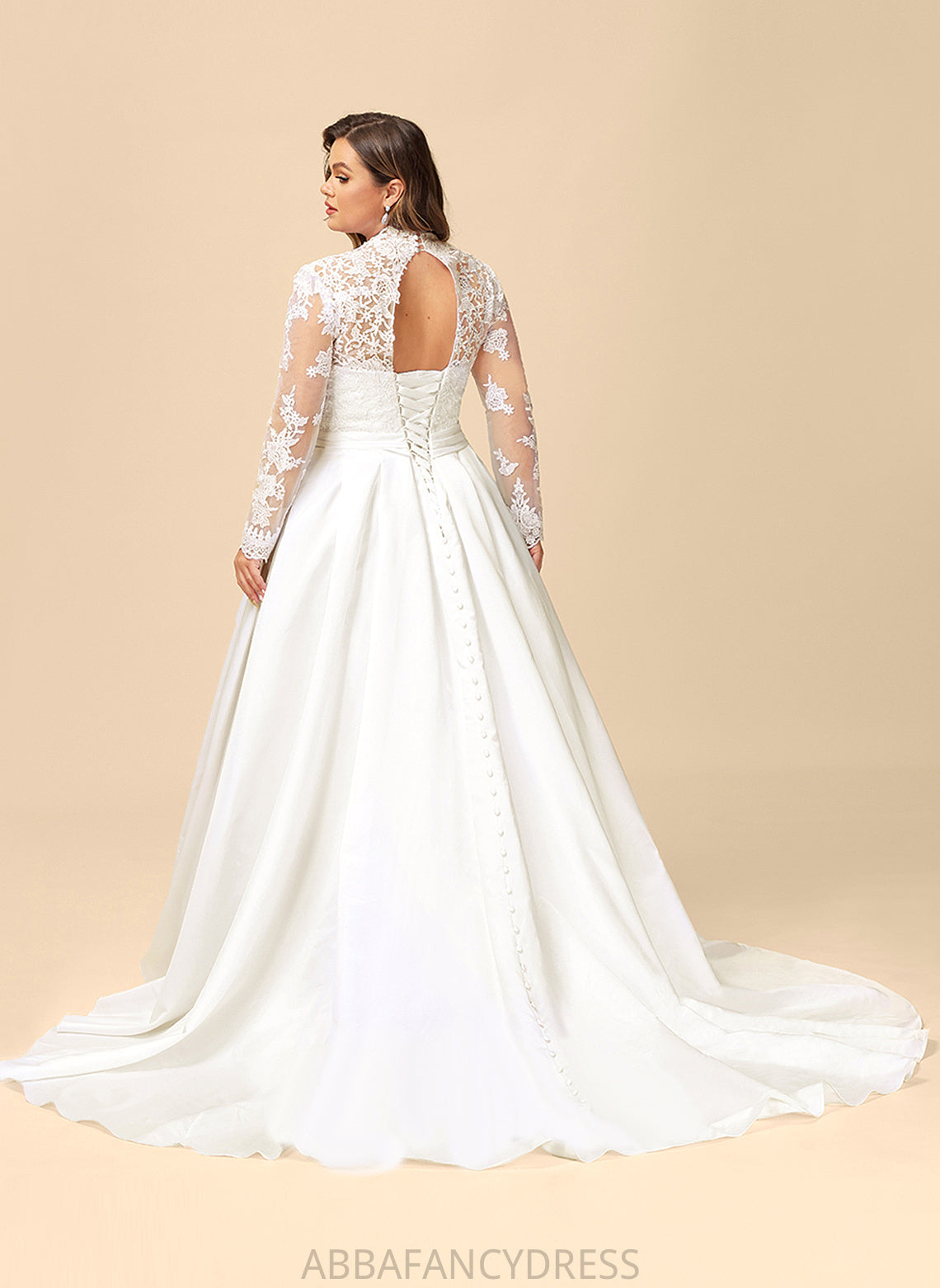 Court Marianna With Wedding Wedding Dresses Ball-Gown/Princess Train Lace V-neck Satin Bow(s) Dress