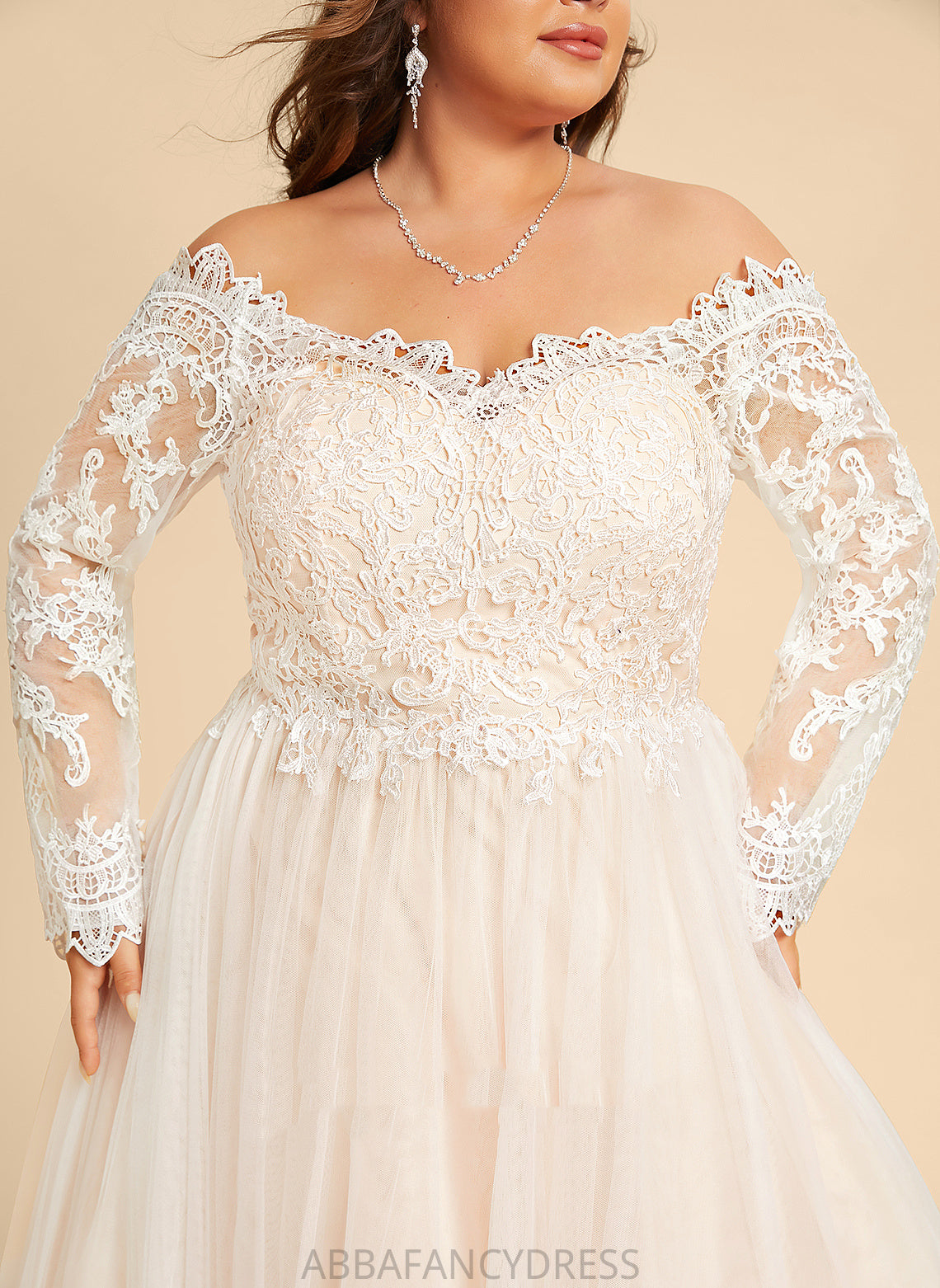 Wedding Dresses Dress Off-the-Shoulder Chapel Kaitlynn Tulle Lace Ball-Gown/Princess Wedding Train