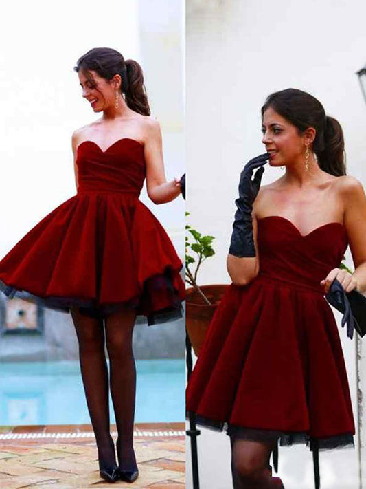 2024 Ball Gown Sweetheart Sleeveless Ruched Pleated Maggie Homecoming Dresses Cut Short/Mini