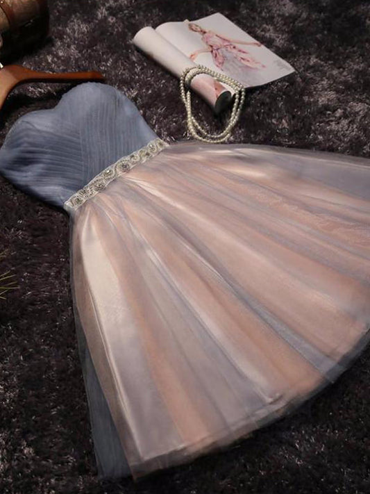 2024 Ball Gown Sweetheart Sleeveless Beading Homecoming Dresses Elaina Lace Pleated Up Tulle Cut Short/Mini