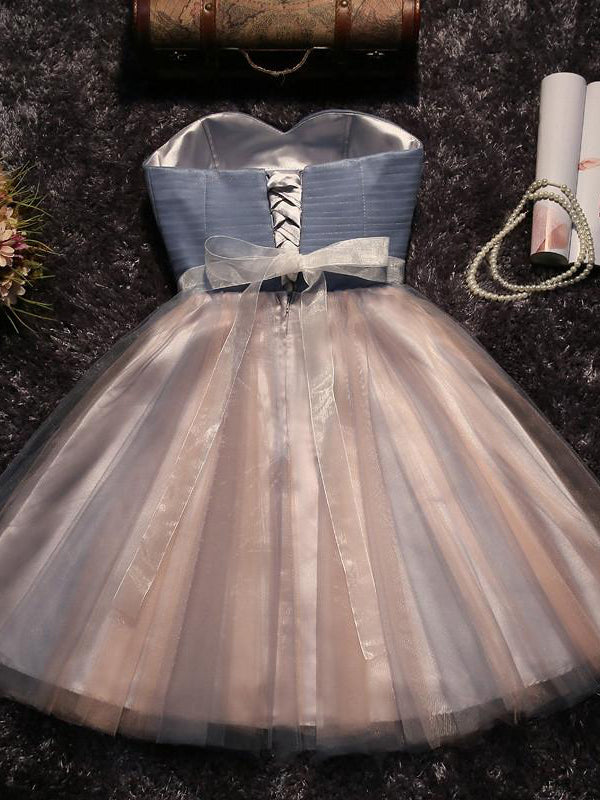 2024 Ball Gown Sweetheart Sleeveless Beading Homecoming Dresses Elaina Lace Pleated Up Tulle Cut Short/Mini