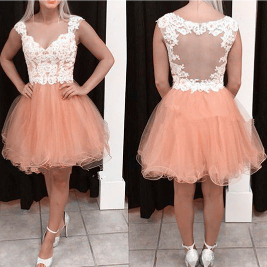 Deep Homecoming Dresses India A Line V Neck Rhinestone Organza Cap Sleeve Backless Pleated