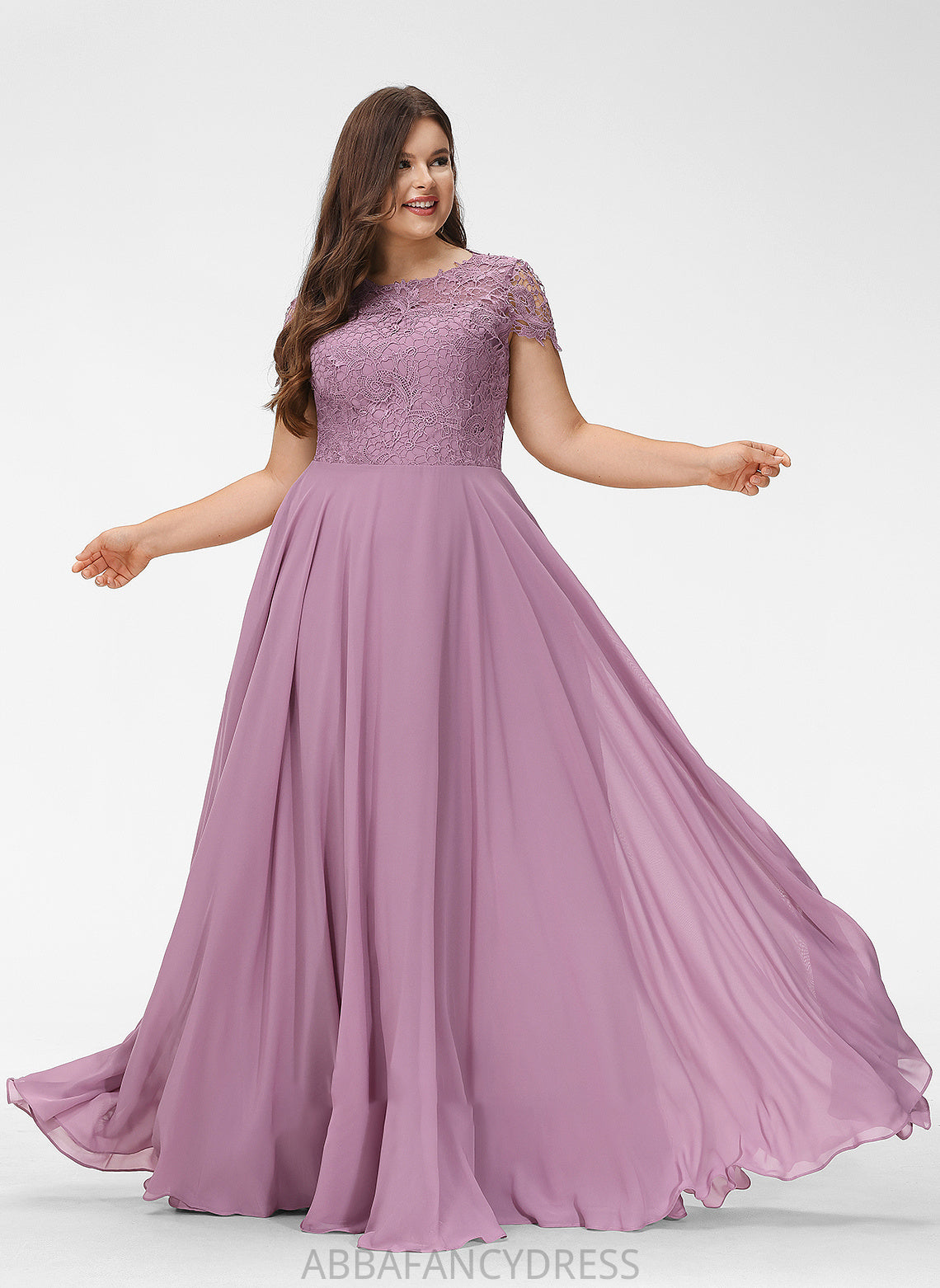 A-Line Chiffon Mercedes Scoop With Floor-Length Neck Prom Dresses Lace Pockets