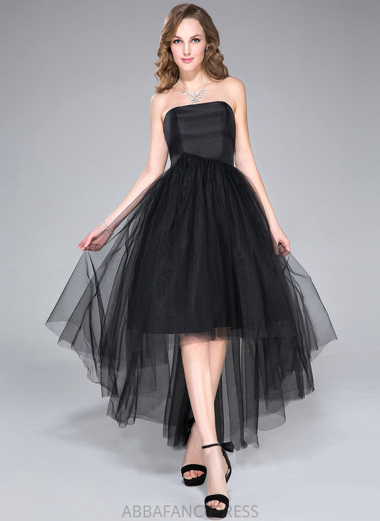 Dress Homecoming Asymmetrical Kayley Homecoming Dresses A-Line With Taffeta Strapless Tulle Ruffle