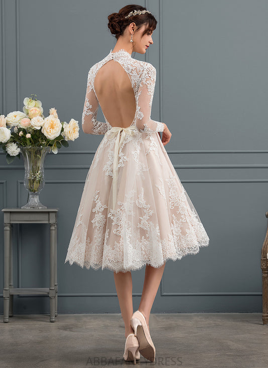 Dress Wedding Wedding Dresses Rayna Illusion Tulle Knee-Length A-Line Lace