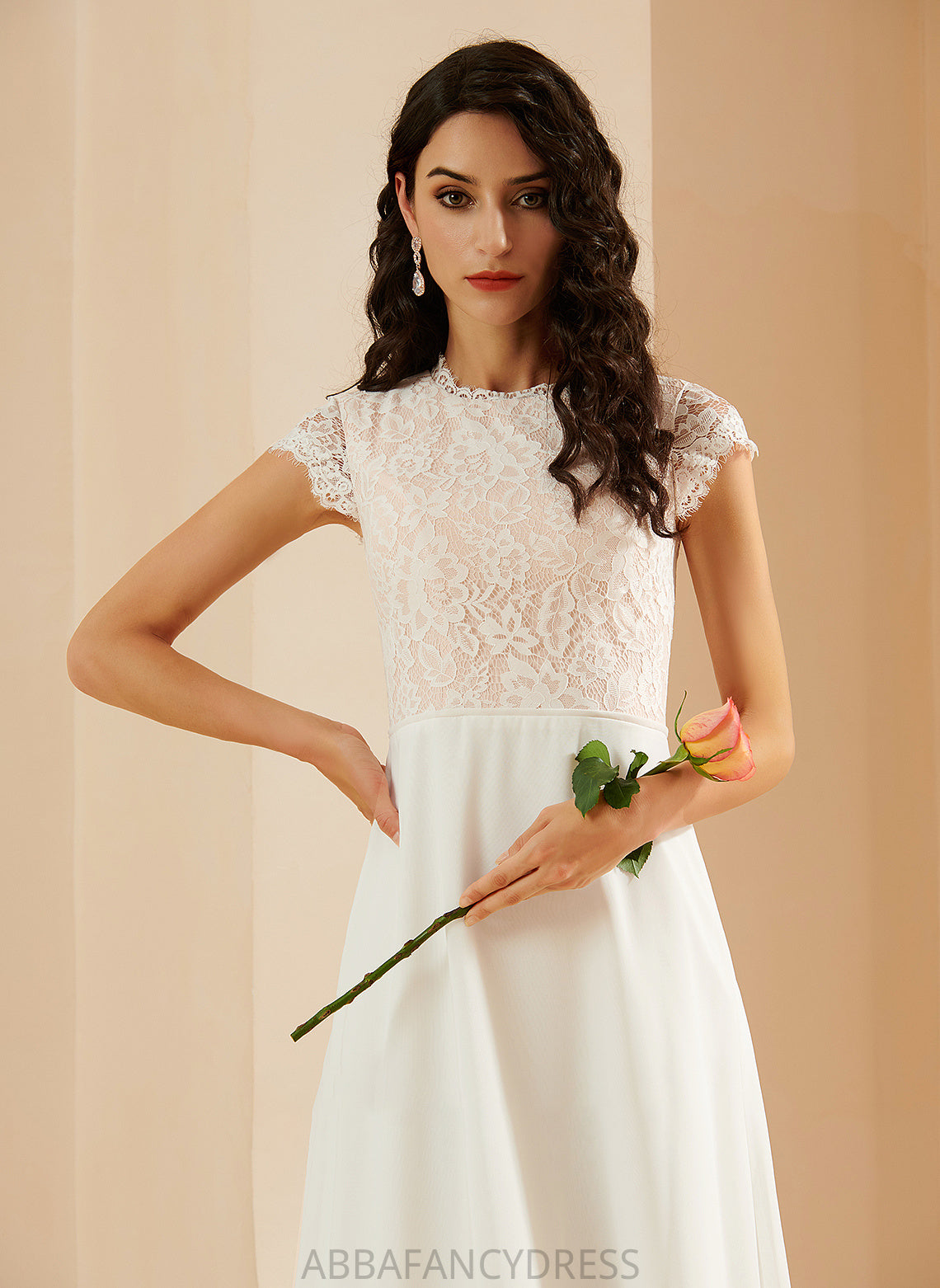 Neck Wedding Floor-Length Dress A-Line Lace Helen Scoop Wedding Dresses With