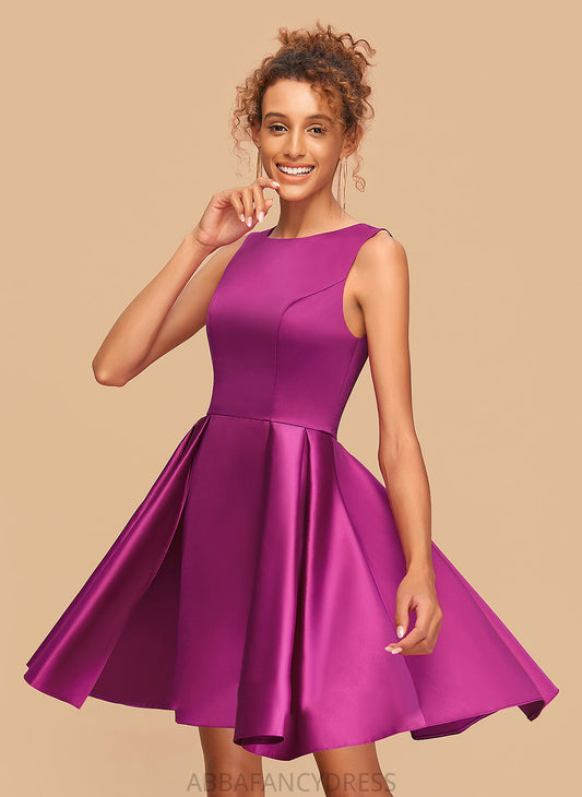 Homecoming Homecoming Dresses Neck Satin A-Line Dress Kay Short/Mini Scoop