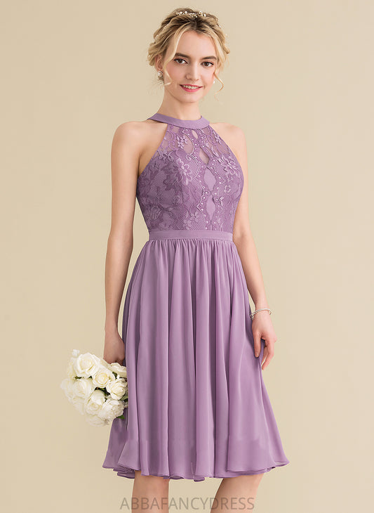 Dress A-Line Scoop Homecoming With Lace Knee-Length Chiffon Homecoming Dresses Neck Lace Charlie