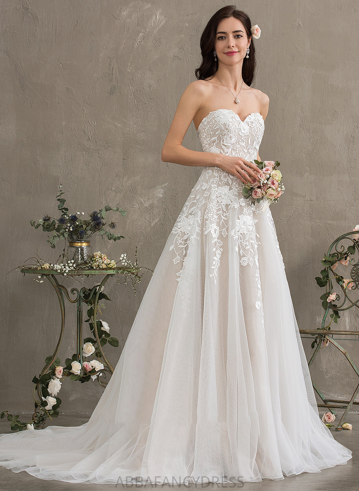 Wedding Dress Ball-Gown/Princess Court Sweetheart Train Wedding Dresses Amira Tulle