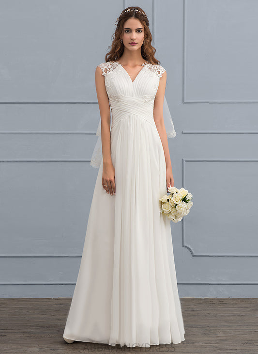 Sweetheart Nadine Wedding Dresses With A-Line Wedding Ruffle Chiffon Floor-Length Lace Dress