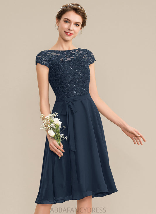 Homecoming Homecoming Dresses Lace Bow(s) Scoop With Kaylynn Chiffon Knee-Length A-Line Dress Neck