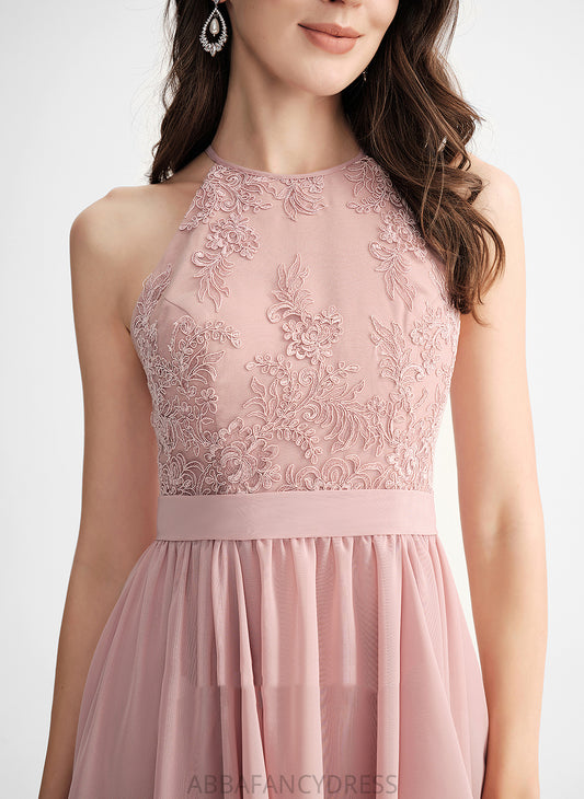 Dress A-Line Aubrey Homecoming Homecoming Dresses Scoop With Asymmetrical Chiffon Lace Neck