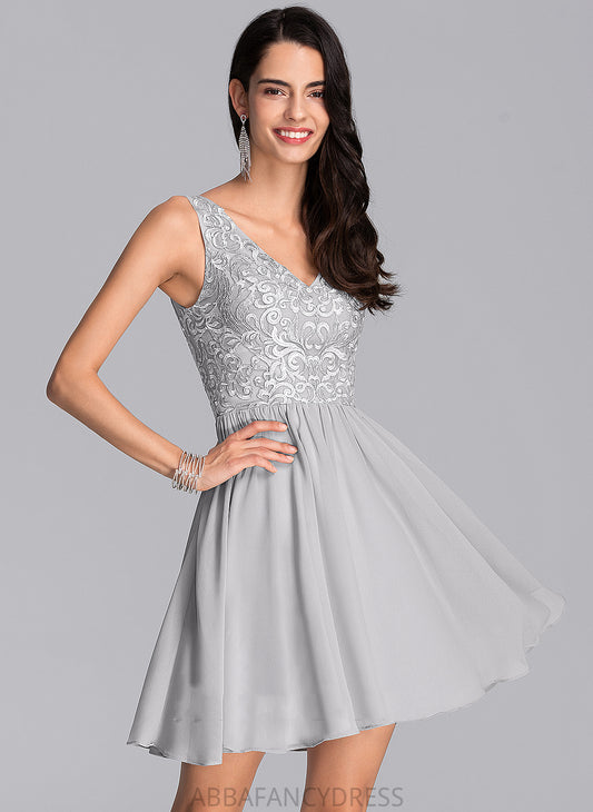 V-neck A-Line Chiffon Sequins Short/Mini Homecoming With Homecoming Dresses Lace Dress Victoria