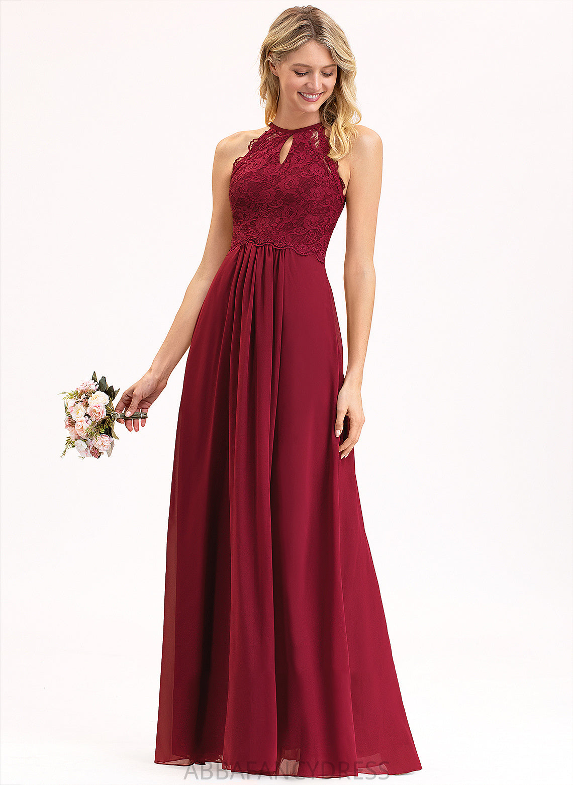 Silhouette Floor-Length Straps Fabric Lace Length A-Line Neckline ScoopNeck Brynlee Sleeveless Spaghetti Staps