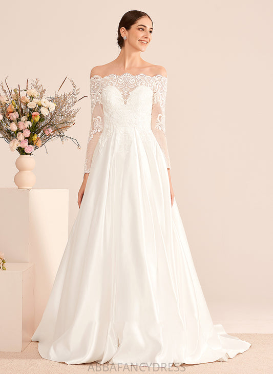 Dress Off-the-Shoulder Lace Ball-Gown/Princess With Wedding Train Wedding Dresses Court Elva