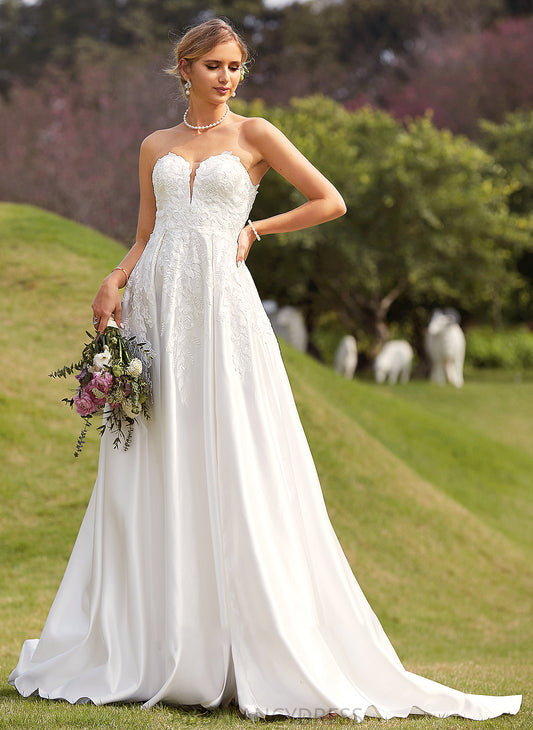 With Sweetheart Wedding Train Chapel Ball-Gown/Princess Wedding Dresses Dress Front Katrina Split