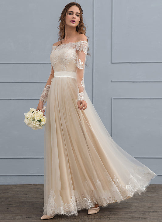 Tulle Lace Wedding Dresses A-Line Moriah Floor-Length Dress Wedding