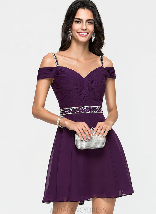 Homecoming Short/Mini Homecoming Dresses Sweetheart Chiffon Beading With Dress Sequins Nadia A-Line