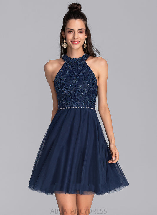 Dress Vera Scoop With A-Line Lace Homecoming Dresses Tulle Beading Short/Mini Homecoming Neck