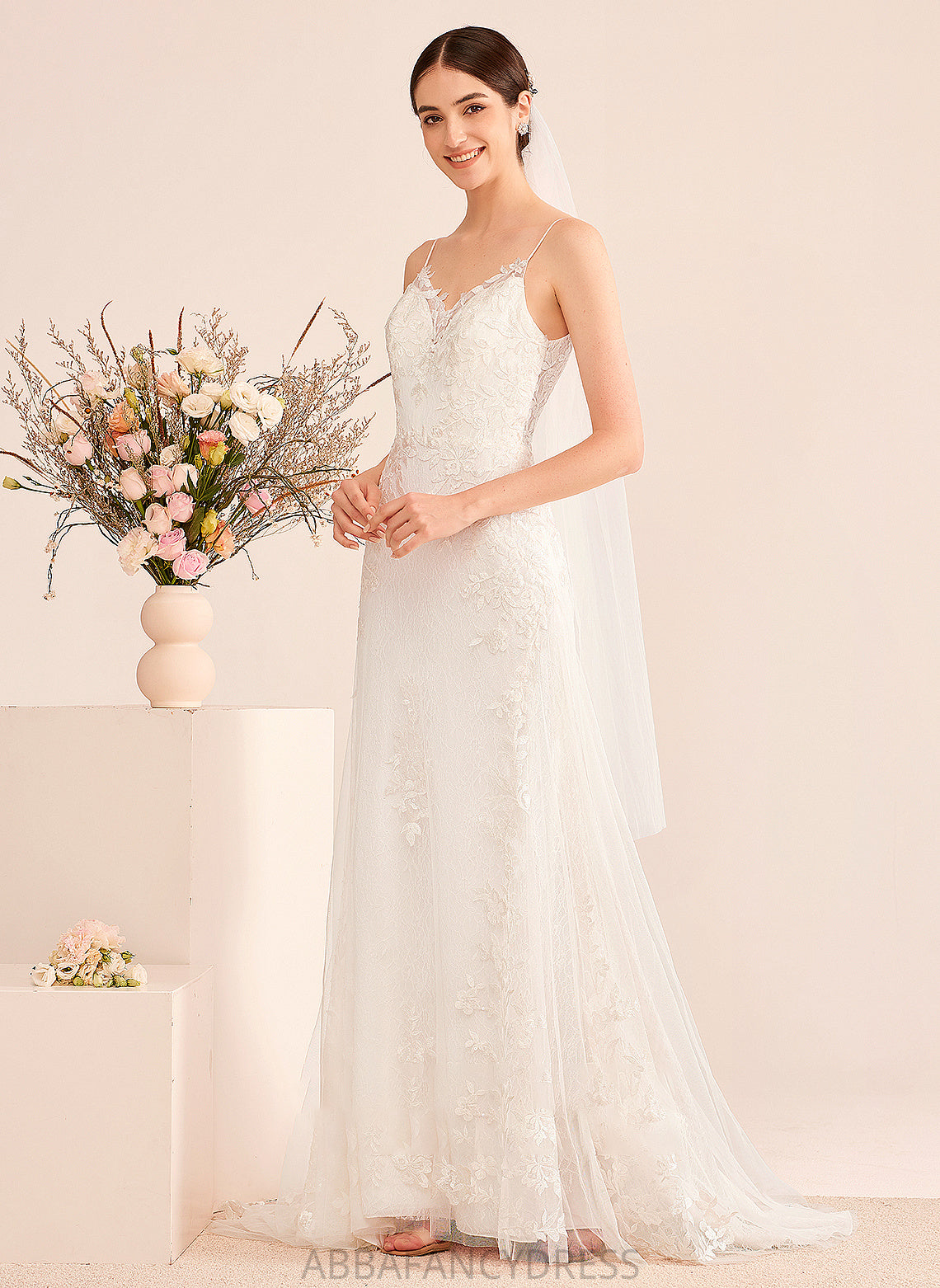 With V-neck Court Wedding Dresses Wedding A-Line Train Nyla Sequins Dress