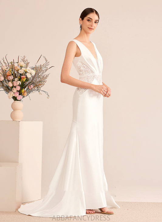 Dress With Wedding Trumpet/Mermaid Wedding Dresses Train Rebecca Court V-neck Sequins