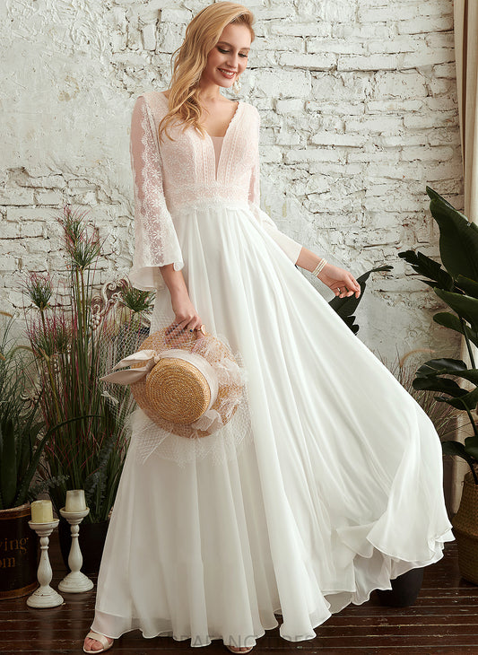 Wedding Dresses Floor-Length A-Line V-neck Wedding Lilia Dress