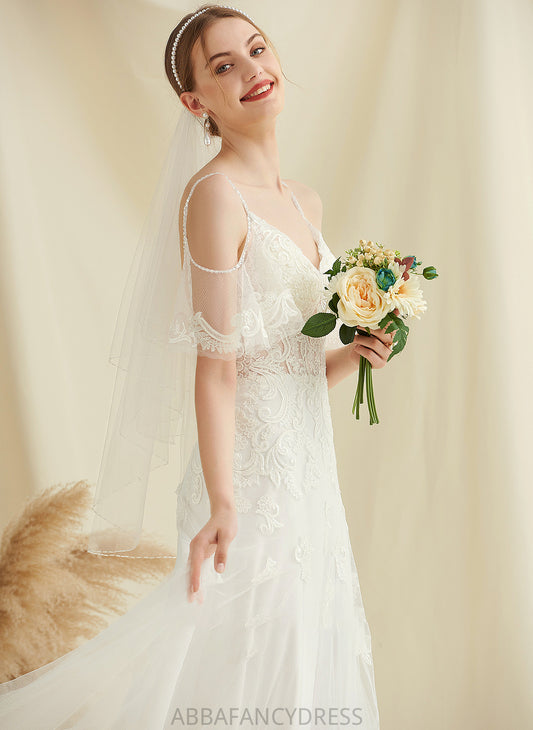 Lace Beading Tulle With A-Line Wedding Dresses Marlie Dress Train Sweep Wedding